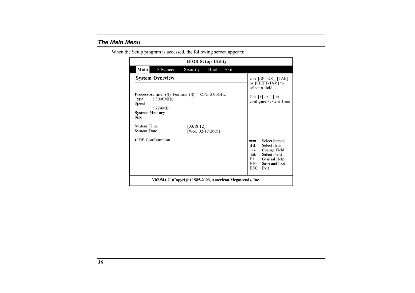 The main menu | Elitegroup G733G User Manual | Page 46 / 68