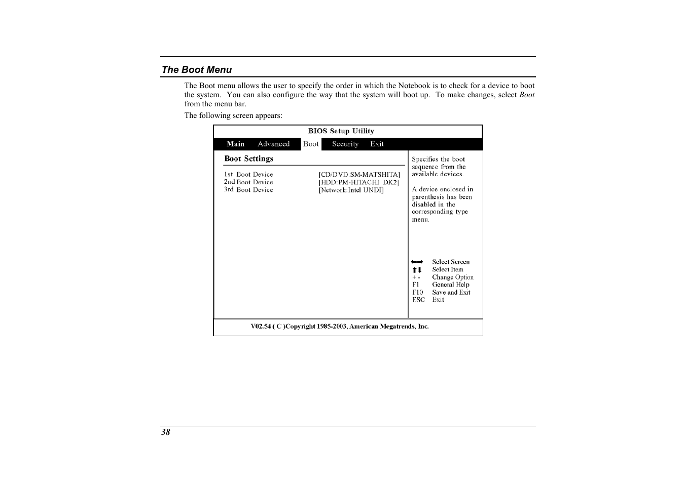 The boot menu | Elitegroup G733G User Manual | Page 48 / 68