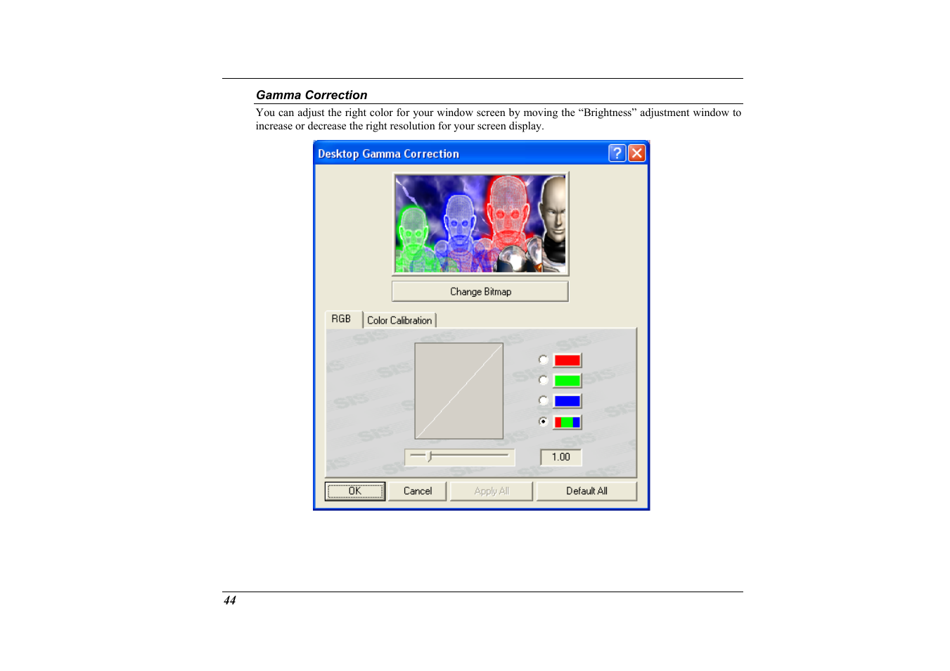 Gamma correction | Elitegroup G733G User Manual | Page 54 / 68