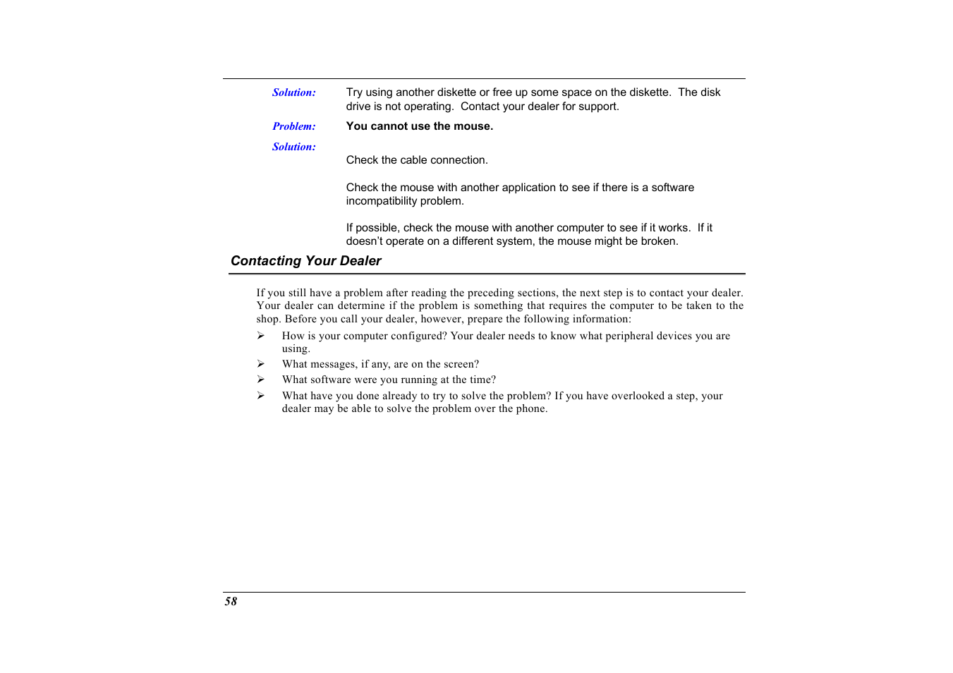 Contacting your dealer | Elitegroup G733 User Manual | Page 66 / 77