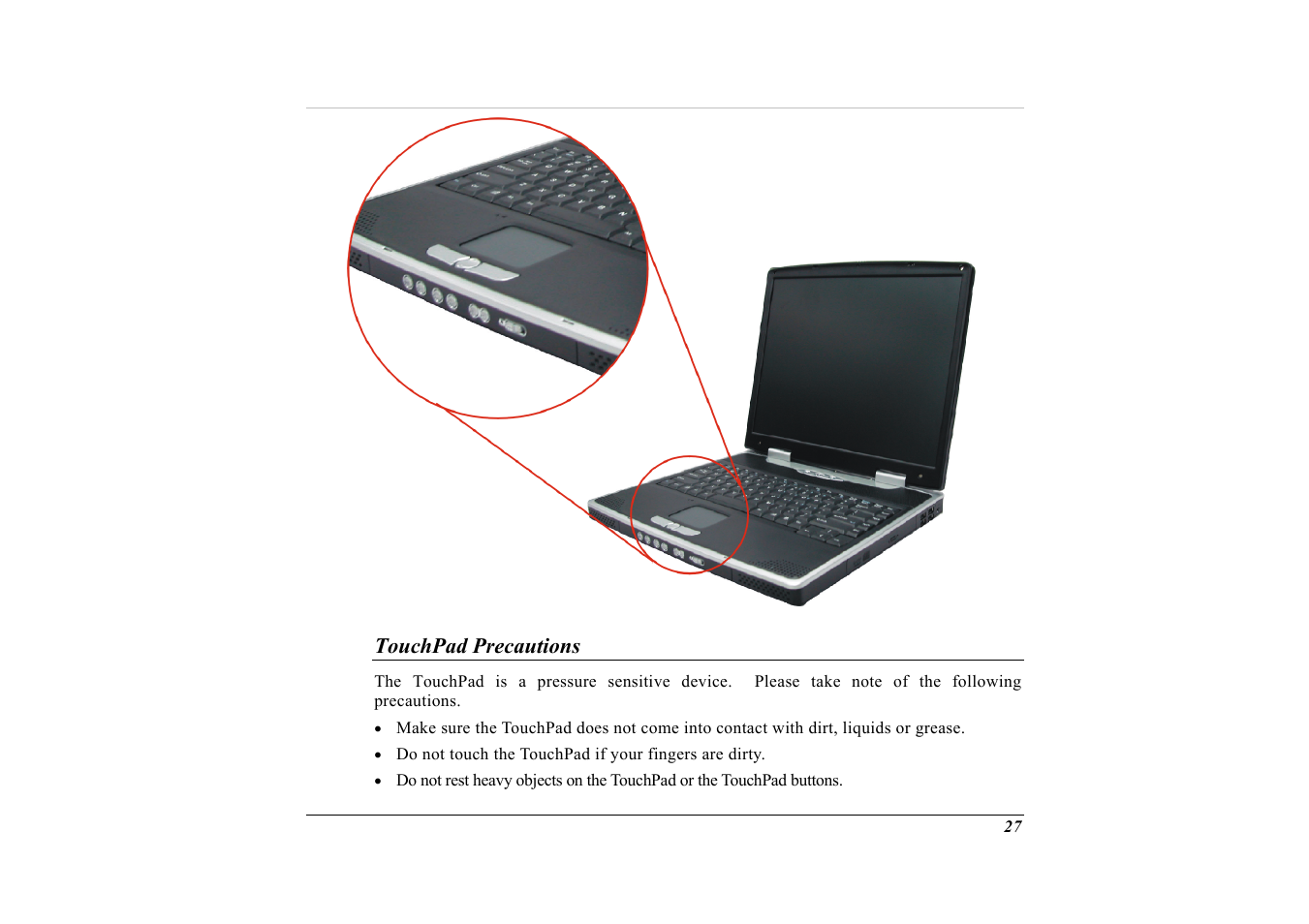Touchpad precautions | Elitegroup G732 (V2.0) User Manual | Page 39 / 118