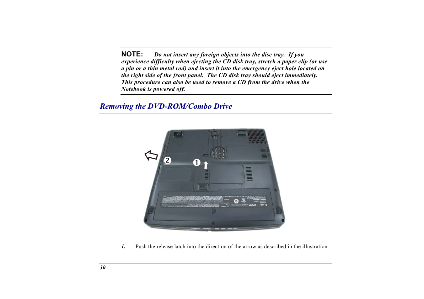 Removing the dvd-rom/combo drive | Elitegroup G732 (V2.0) User Manual | Page 42 / 118