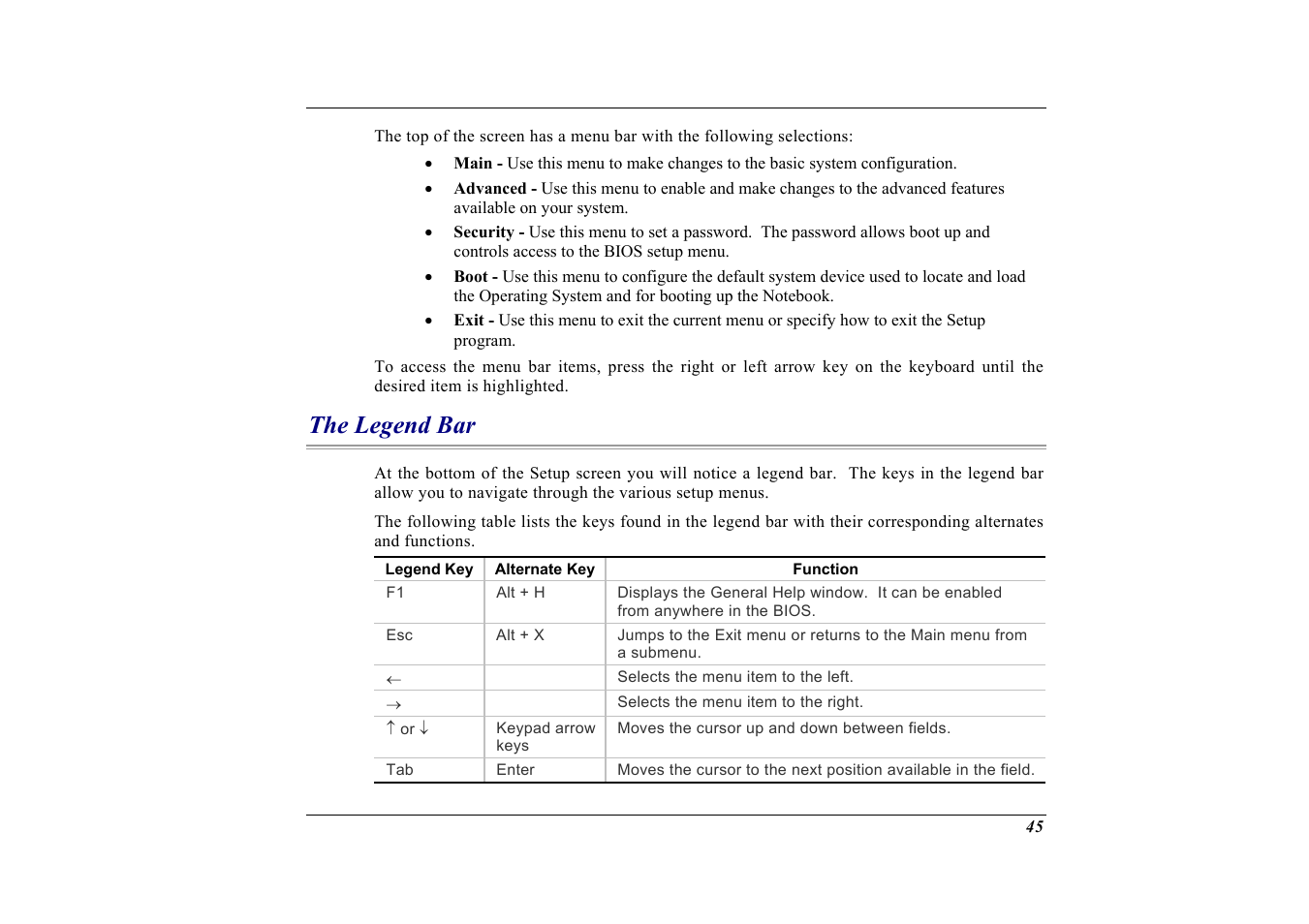 The legend bar | Elitegroup G732 (V2.0) User Manual | Page 57 / 118