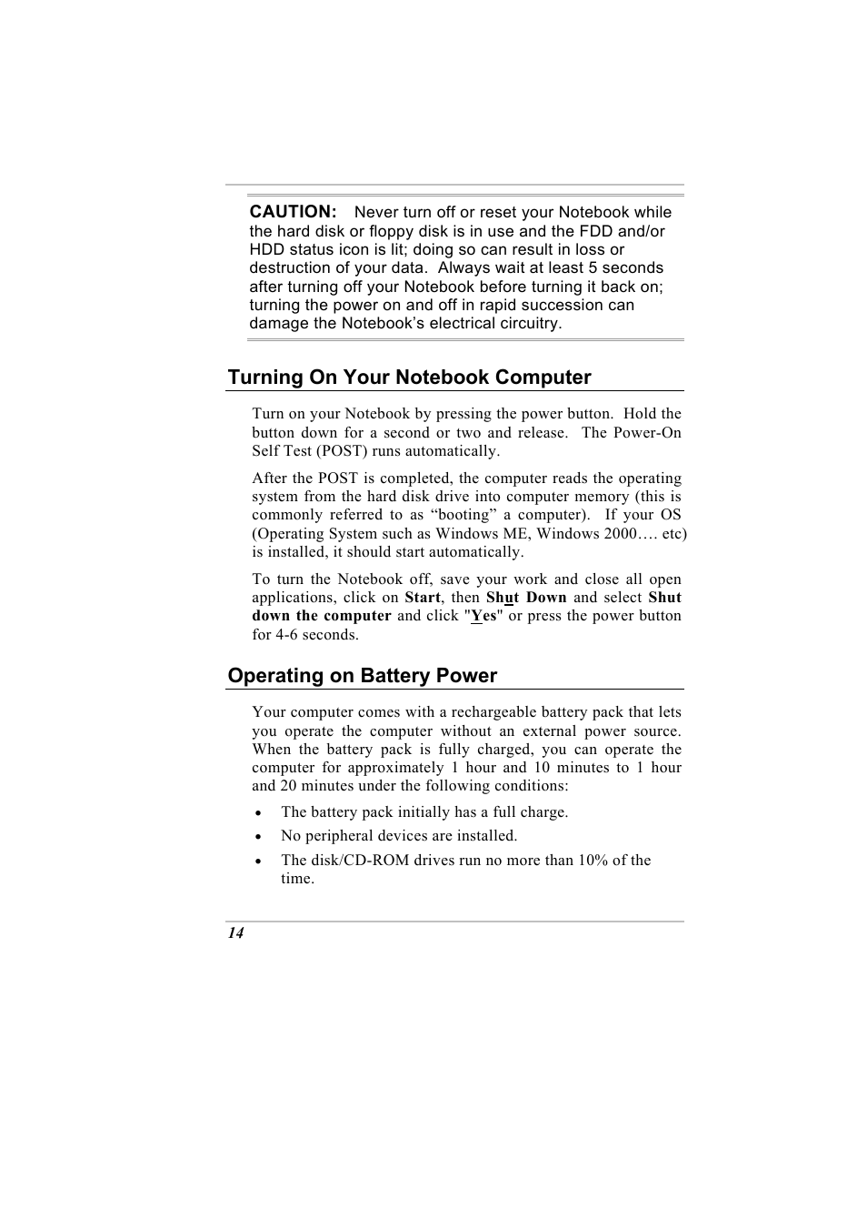Operating on battery power | Elitegroup G730 User Manual | Page 28 / 105