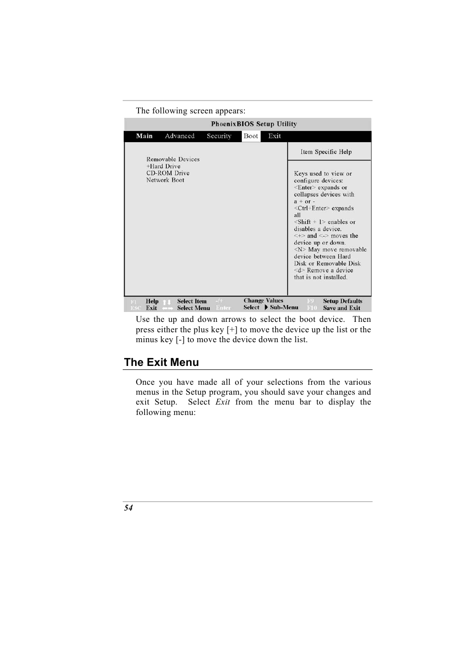 The exit menu | Elitegroup G730 User Manual | Page 68 / 105