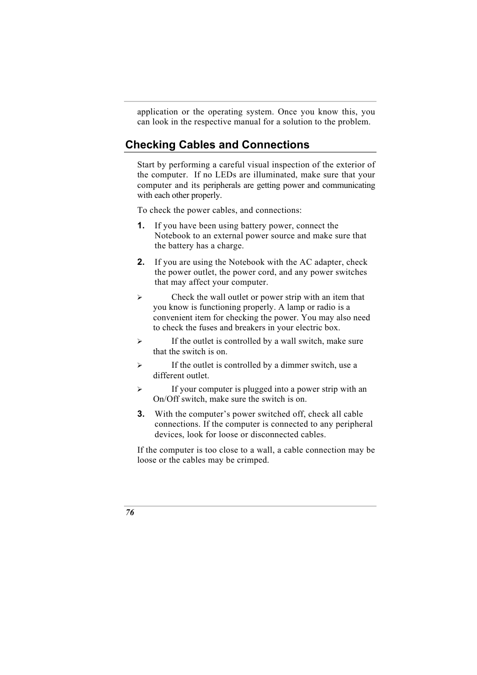 Checking cables and connections | Elitegroup G730 User Manual | Page 90 / 105
