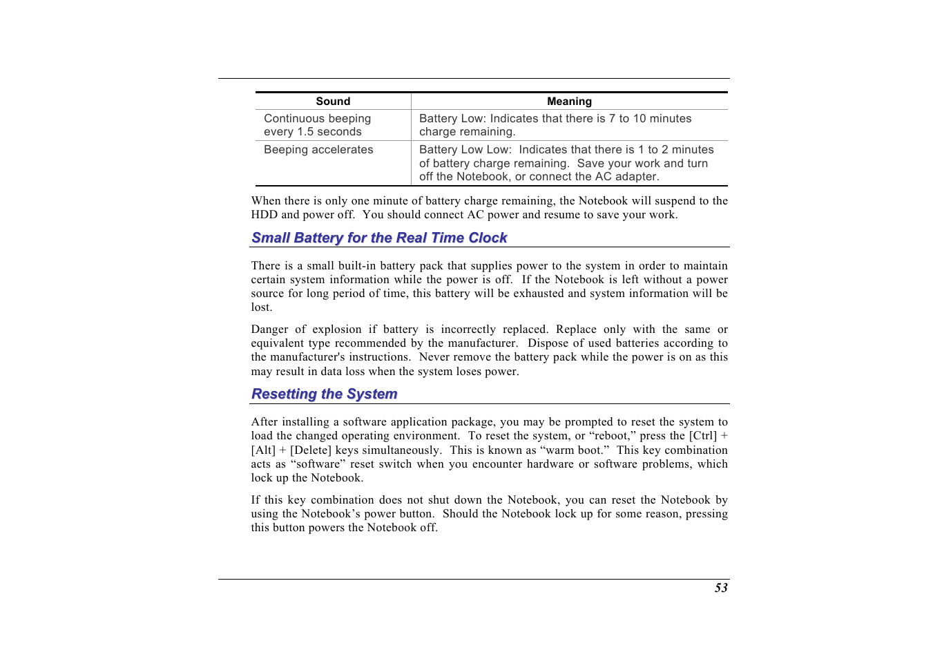 Small battery for the real time clock, Resetting the system | Elitegroup G713 User Manual | Page 55 / 106