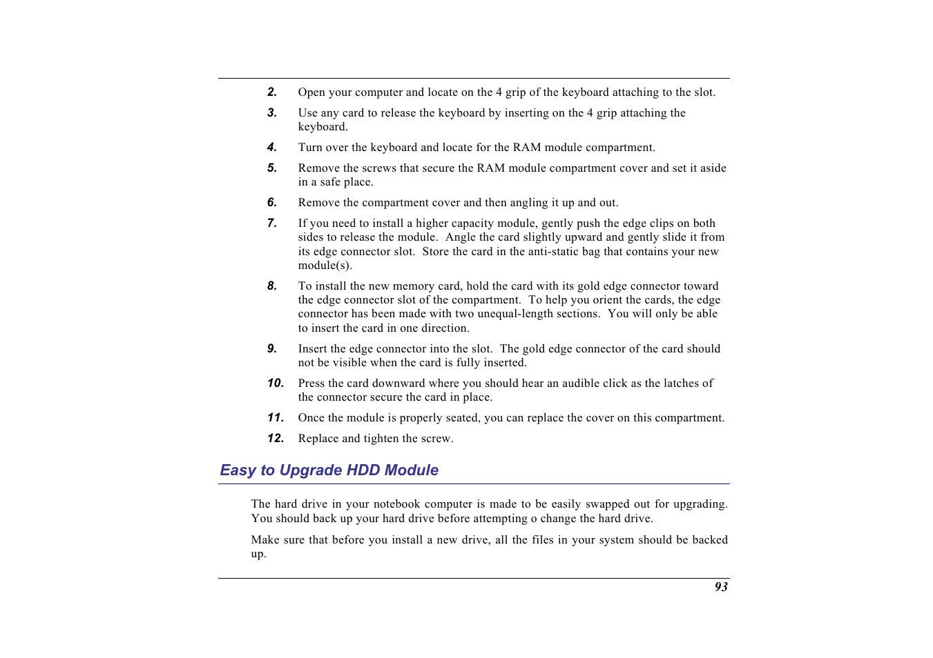 Easy to upgrade hdd module | Elitegroup G713 User Manual | Page 95 / 106