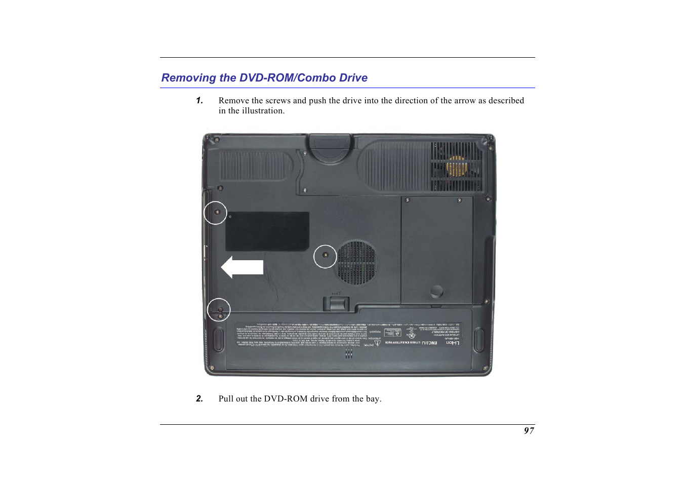 Removing the dvd-rom/combo drive | Elitegroup G713 User Manual | Page 99 / 106
