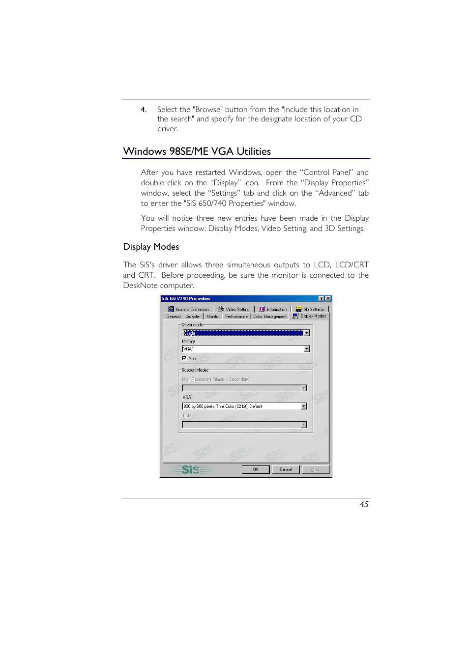 Windows 98se/me vga utilities | Elitegroup A929 (V2.0) User Manual | Page 57 / 75