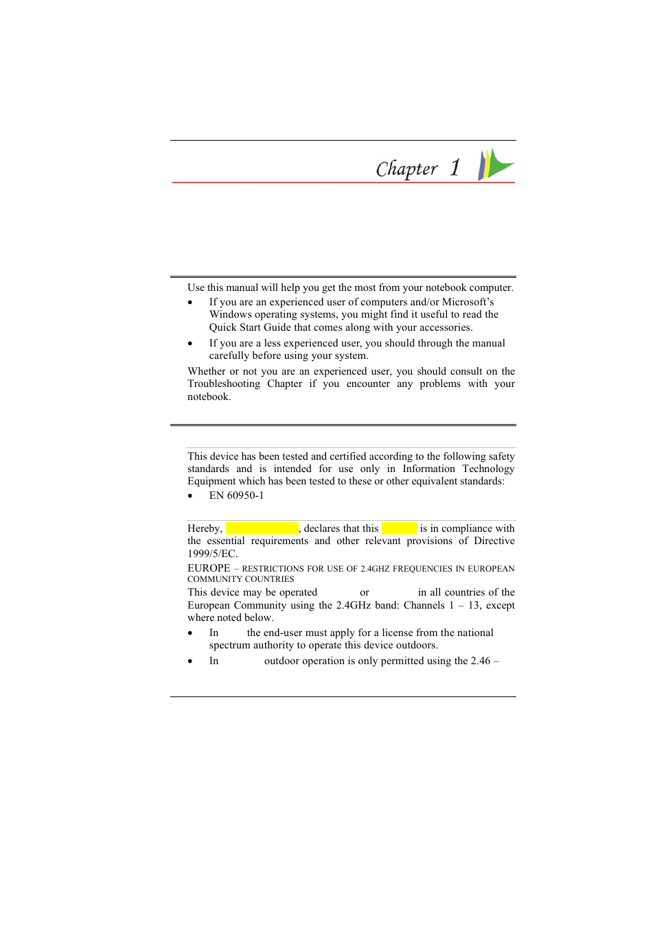 Before you start | Elitegroup 910 User Manual | Page 7 / 98