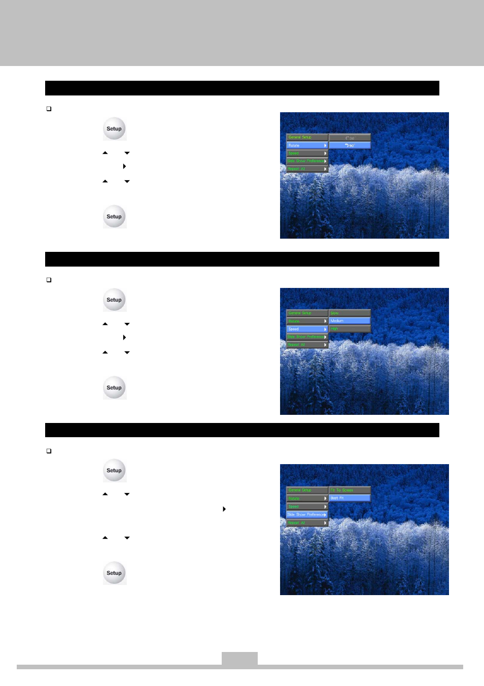 Slide show – rotate, Slide show – speed, Slide show – slide show preference | Elitegroup 259IA3 Instanton User Manual | Page 35 / 36