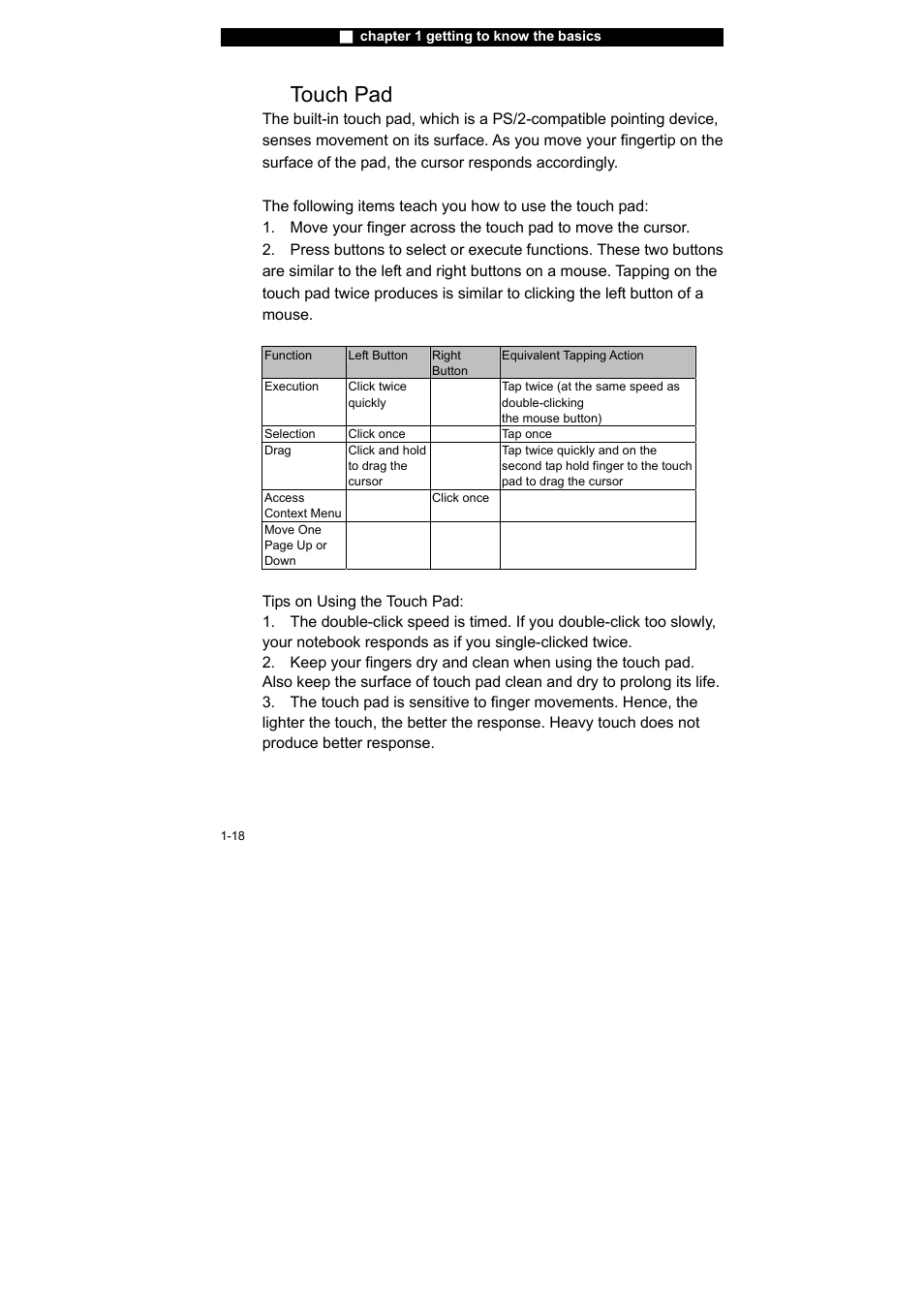 Touch pad | Elitegroup X40IIx User Manual | Page 27 / 110