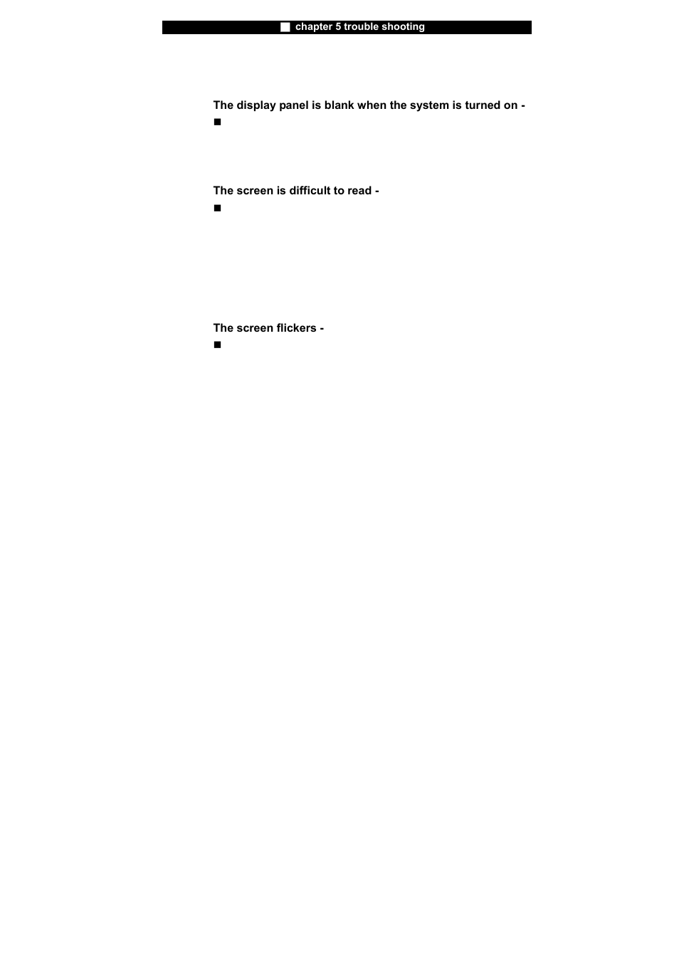 Display problems | Elitegroup X40IIx User Manual | Page 89 / 110