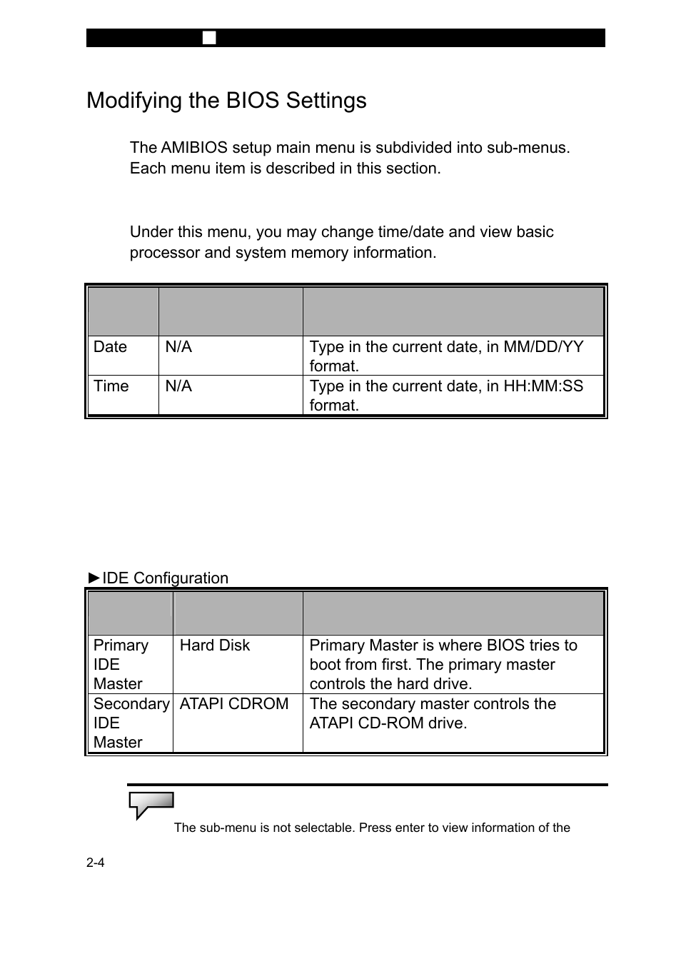 Modifying the bios settings, Main setup, Advanced setup | Elitegroup M31EI v.2 User Manual | Page 4 / 7