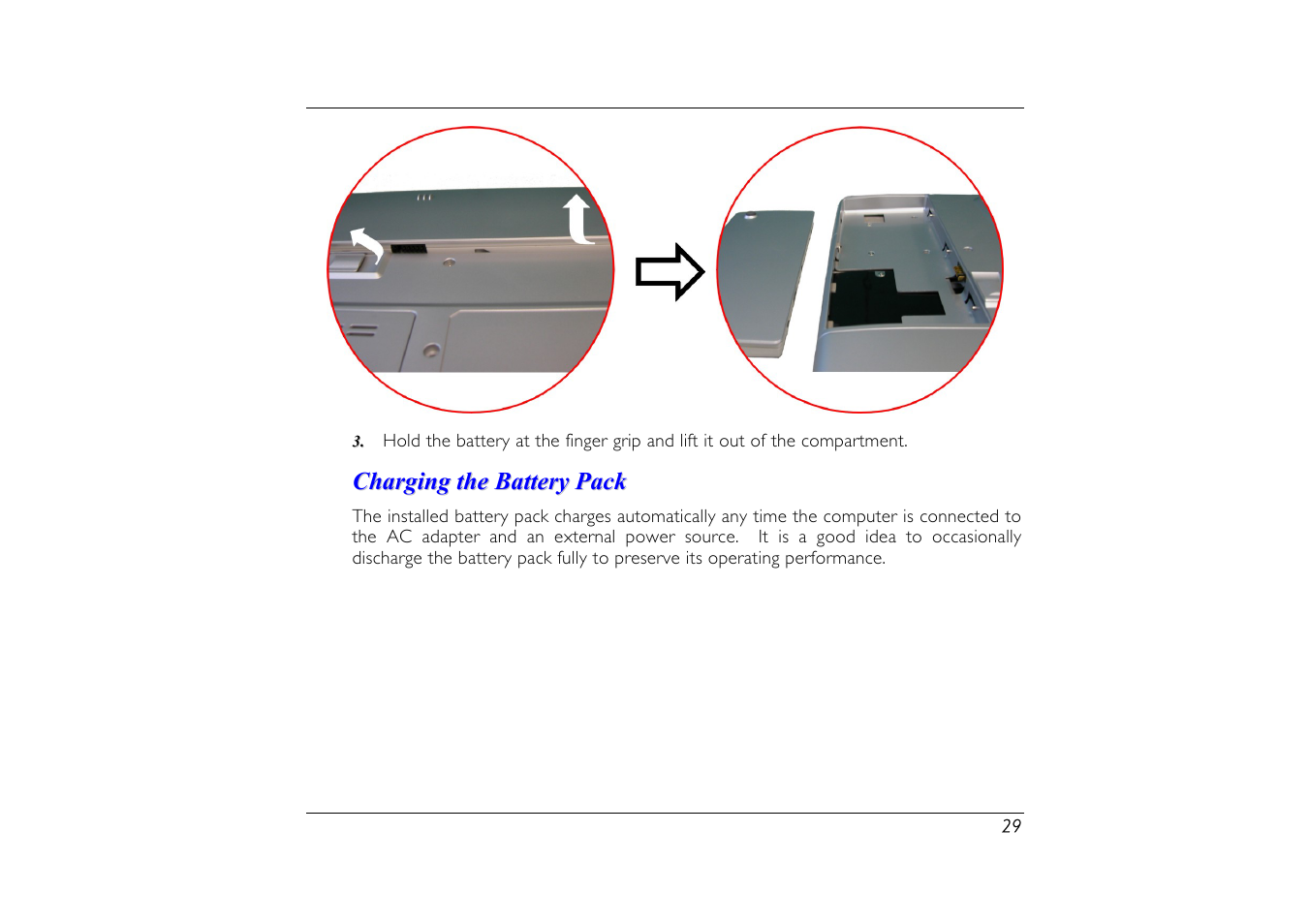 Charging the battery pack | Elitegroup G556/556E User Manual | Page 37 / 95