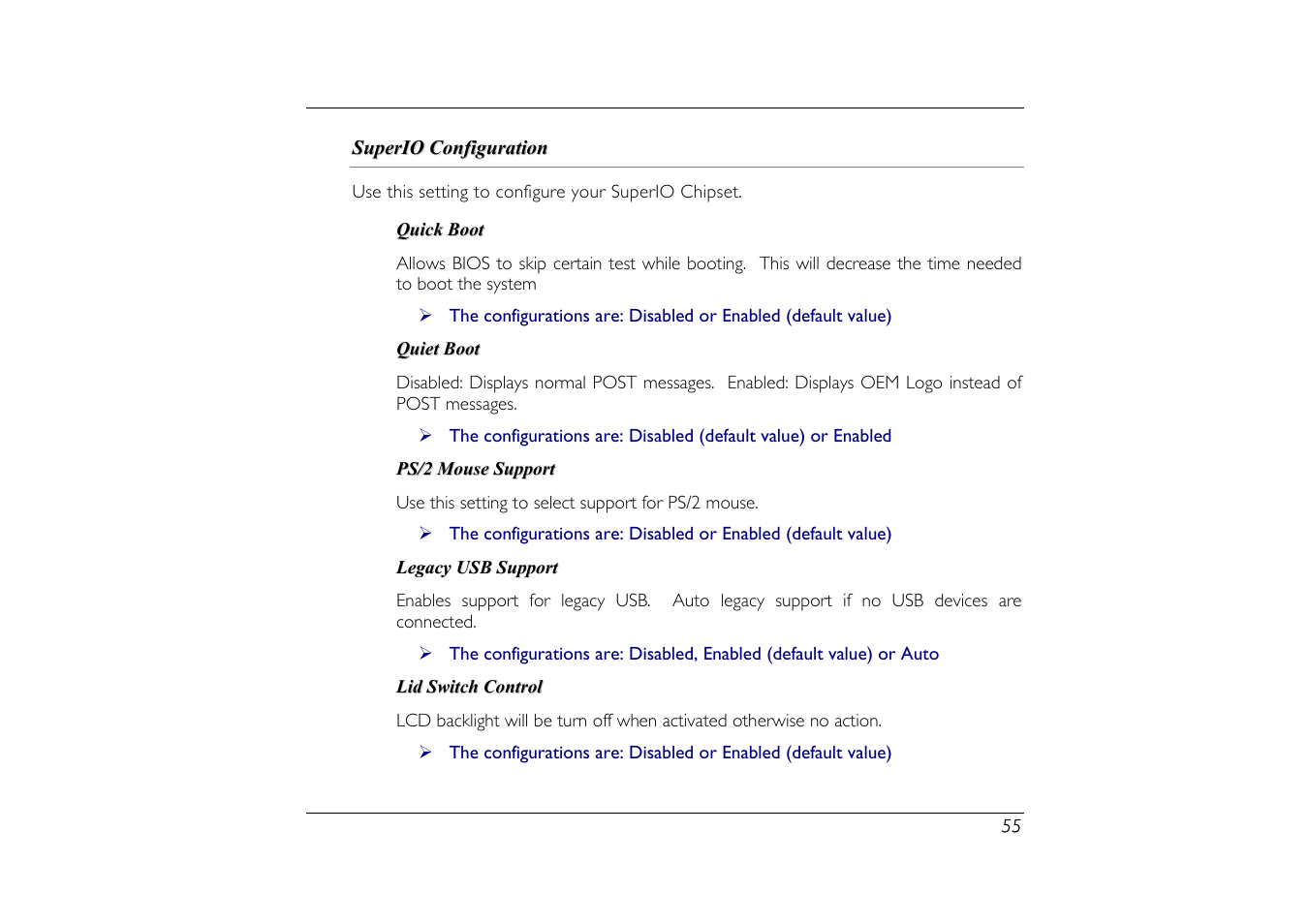 Superio configuration | Elitegroup G556/556E User Manual | Page 63 / 95