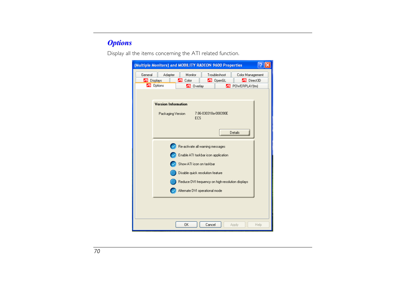 Options | Elitegroup G556/556E User Manual | Page 78 / 95