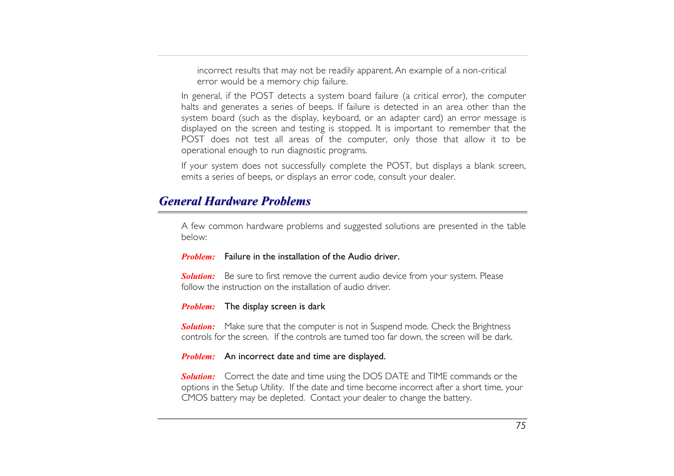 General hardware problems | Elitegroup G556/556E User Manual | Page 83 / 95