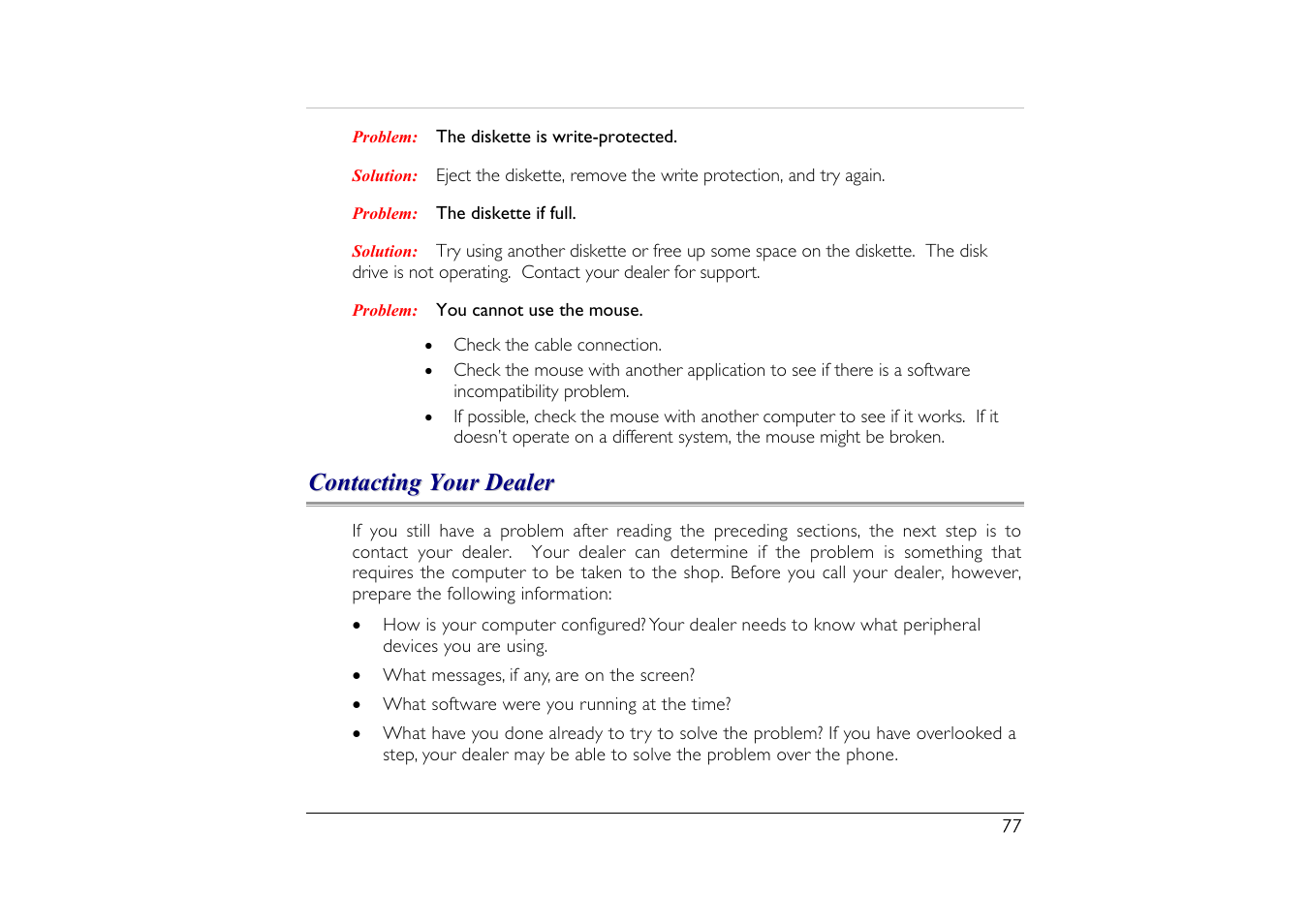 Contacting your dealer | Elitegroup G556/556E User Manual | Page 85 / 95