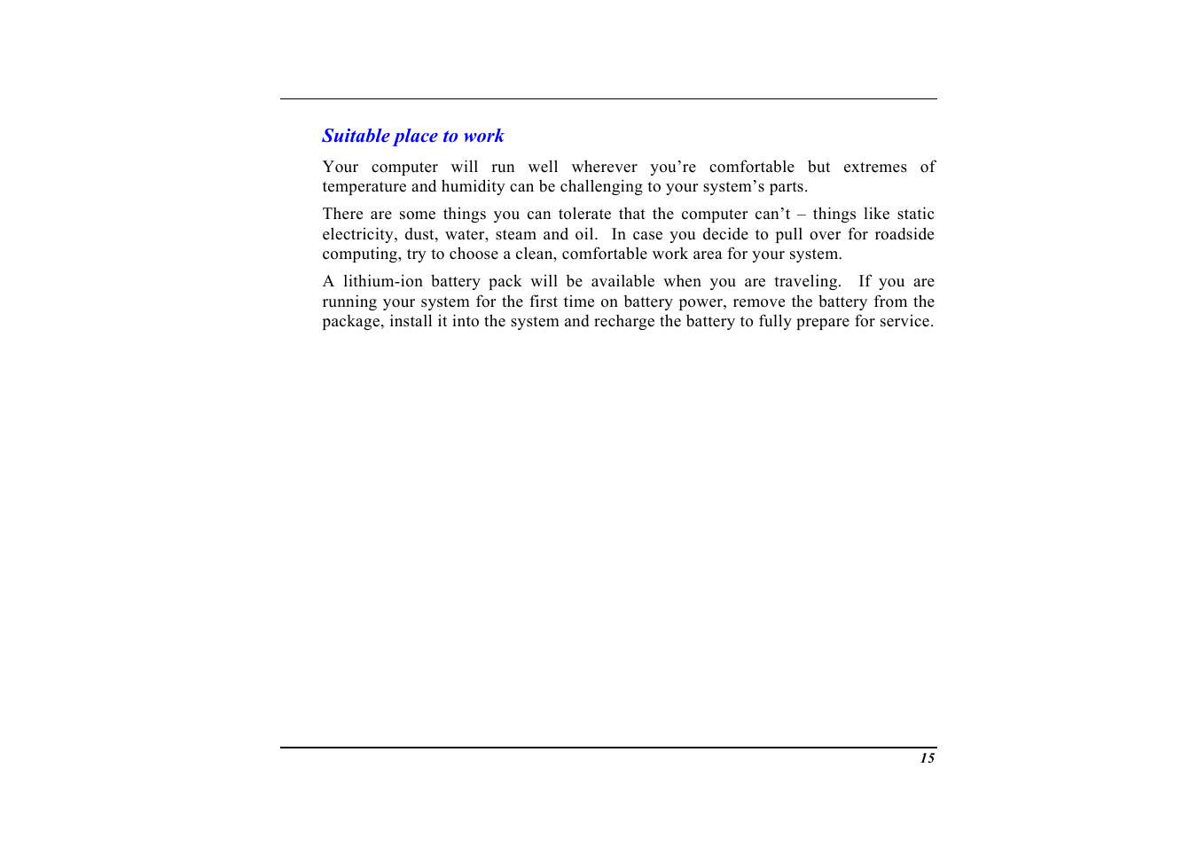 Suitable place to work | Elitegroup G553 User Manual | Page 17 / 104