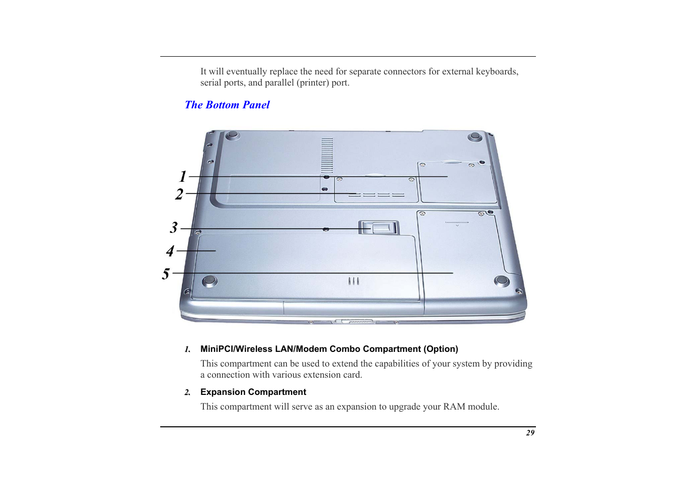 The bottom panel | Elitegroup G553 User Manual | Page 31 / 104