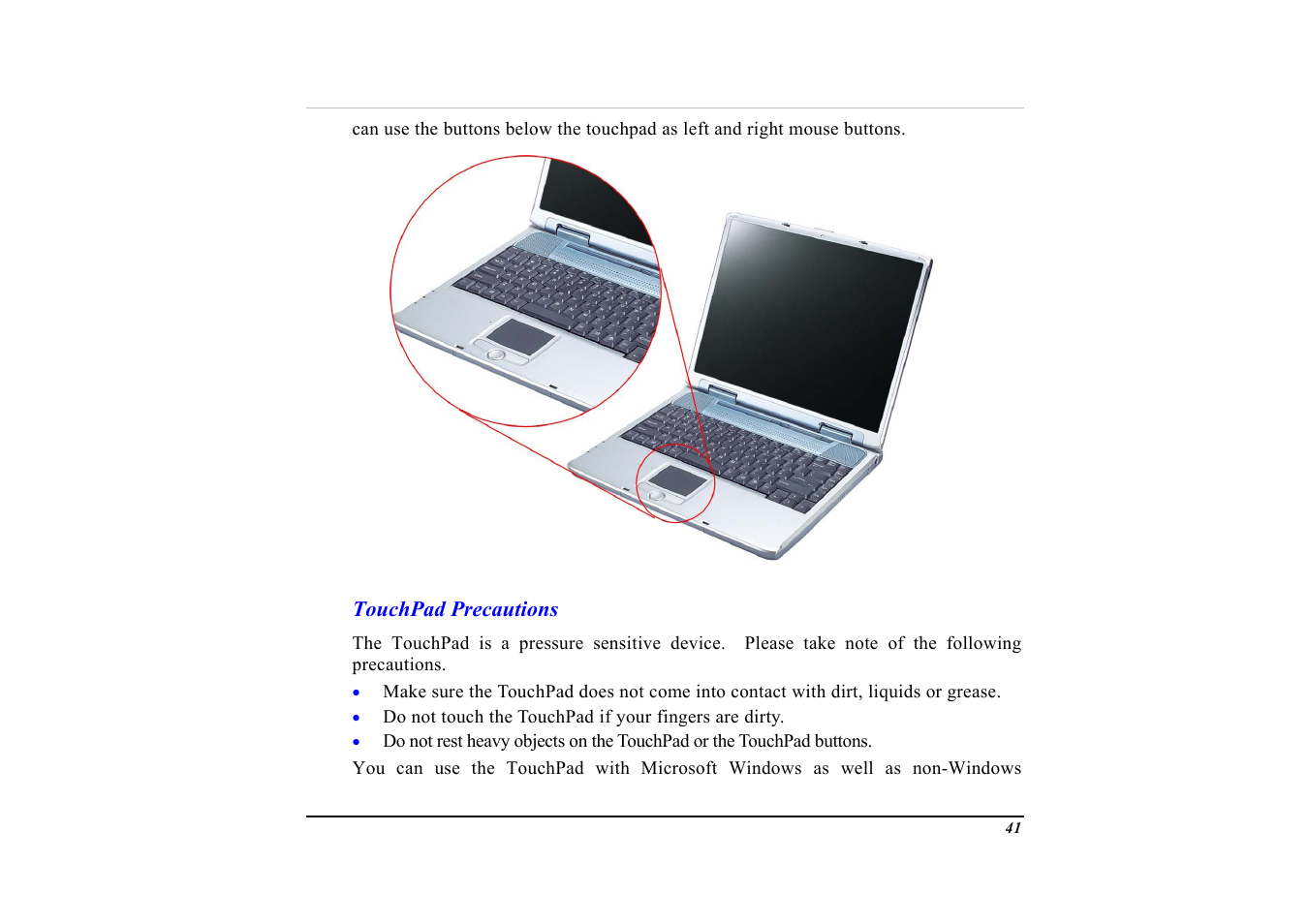 Touchpad precautions | Elitegroup G553 User Manual | Page 43 / 104