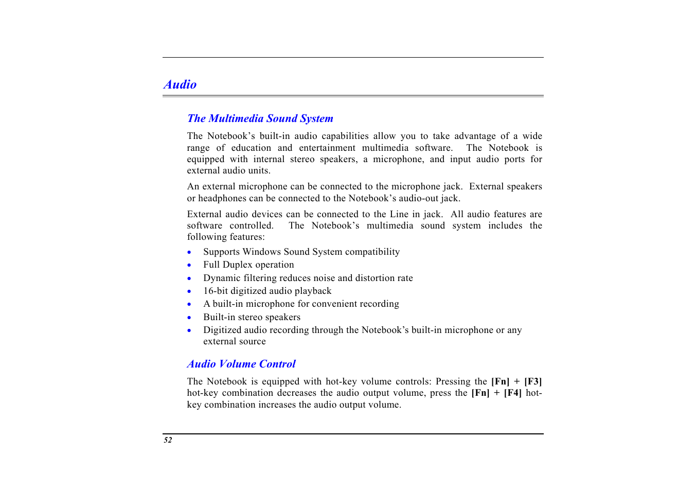Audio, The multimedia sound system, Audio volume control | Elitegroup G553 User Manual | Page 54 / 104
