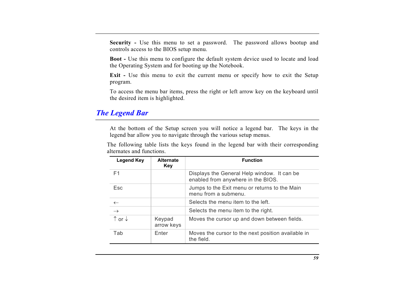 The legend bar | Elitegroup G553 User Manual | Page 61 / 104