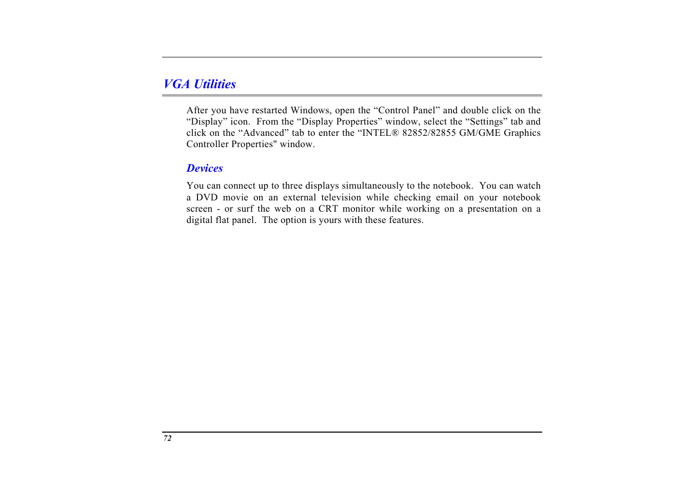 Vga utilities, Devices | Elitegroup G553 User Manual | Page 74 / 104