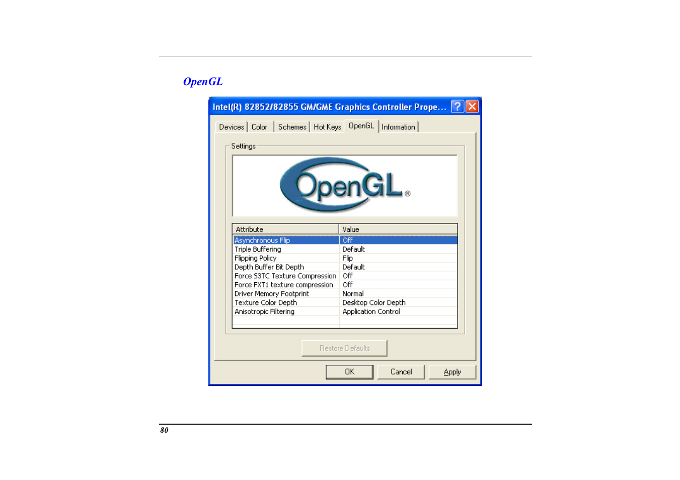 Opengl | Elitegroup G553 User Manual | Page 82 / 104