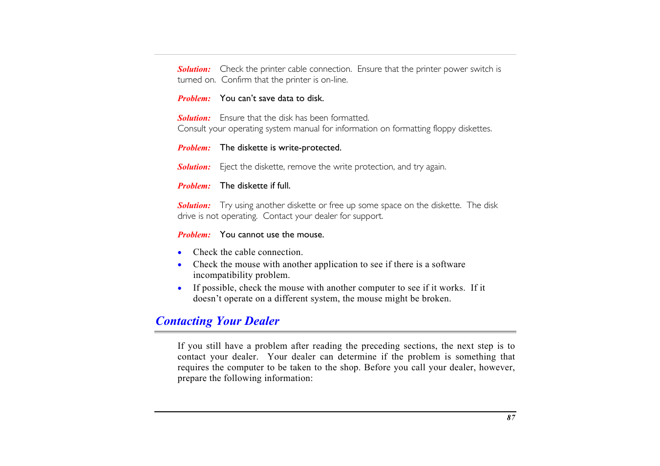 Contacting your dealer | Elitegroup G553 User Manual | Page 89 / 104