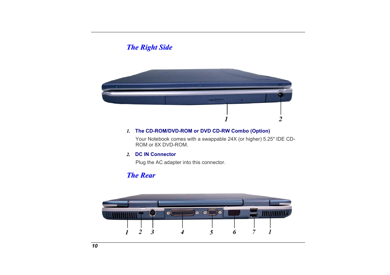 The right side, The rear | Elitegroup G551 User Manual | Page 24 / 105