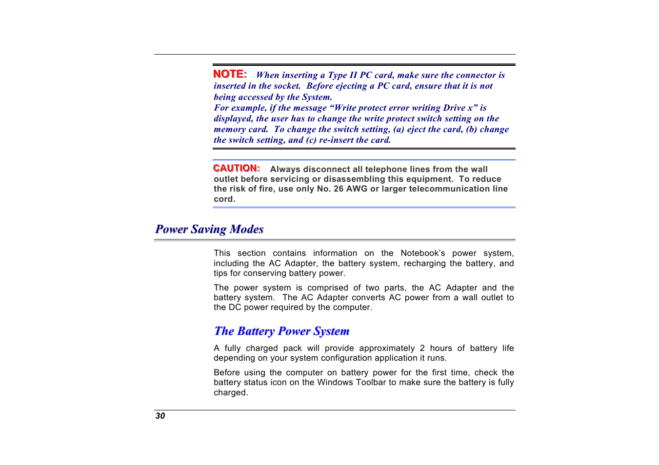 Power saving modes, The battery power system | Elitegroup G551 User Manual | Page 44 / 105