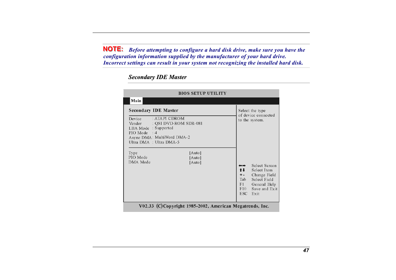 Secondary ide master | Elitegroup G551 User Manual | Page 61 / 105