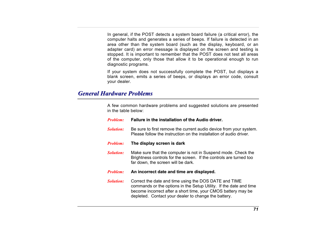General hardware problems | Elitegroup G551 User Manual | Page 85 / 105