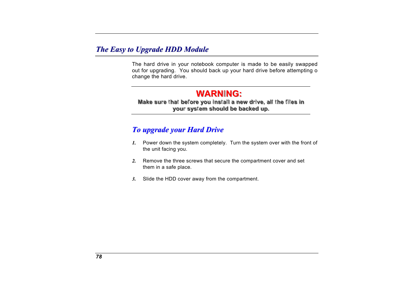 The easy to upgrade hdd module, To upgrade your hard drive | Elitegroup G551 User Manual | Page 92 / 105