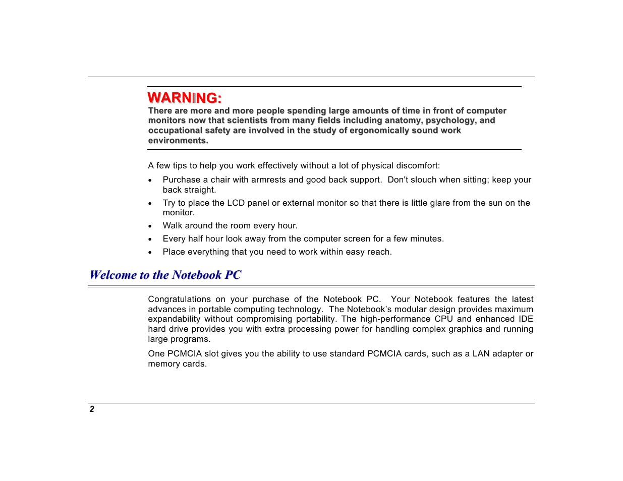 Welcome to the notebook pc | Elitegroup G550 (V1.0) User Manual | Page 14 / 106