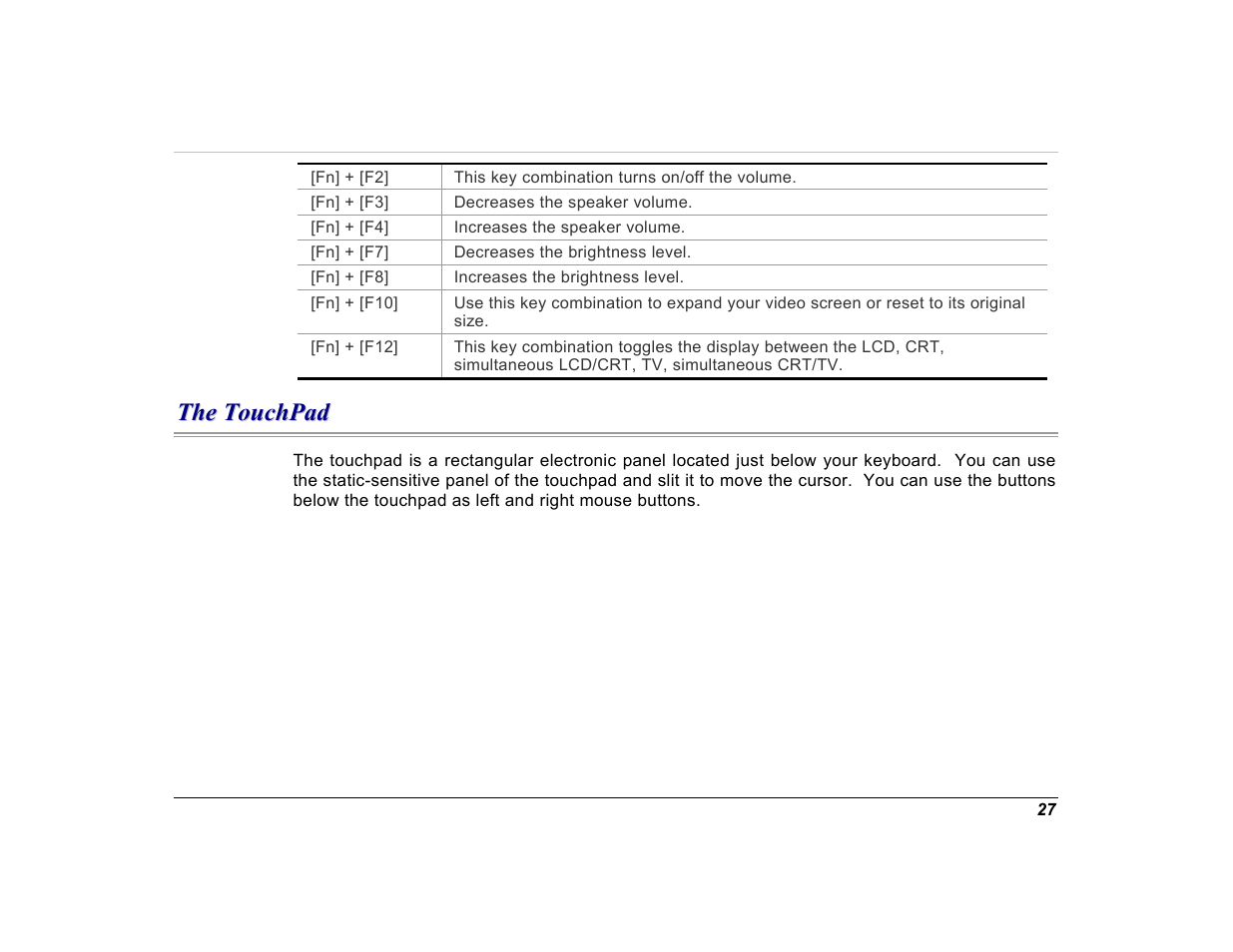 The touchpad | Elitegroup G550 (V1.0) User Manual | Page 39 / 106