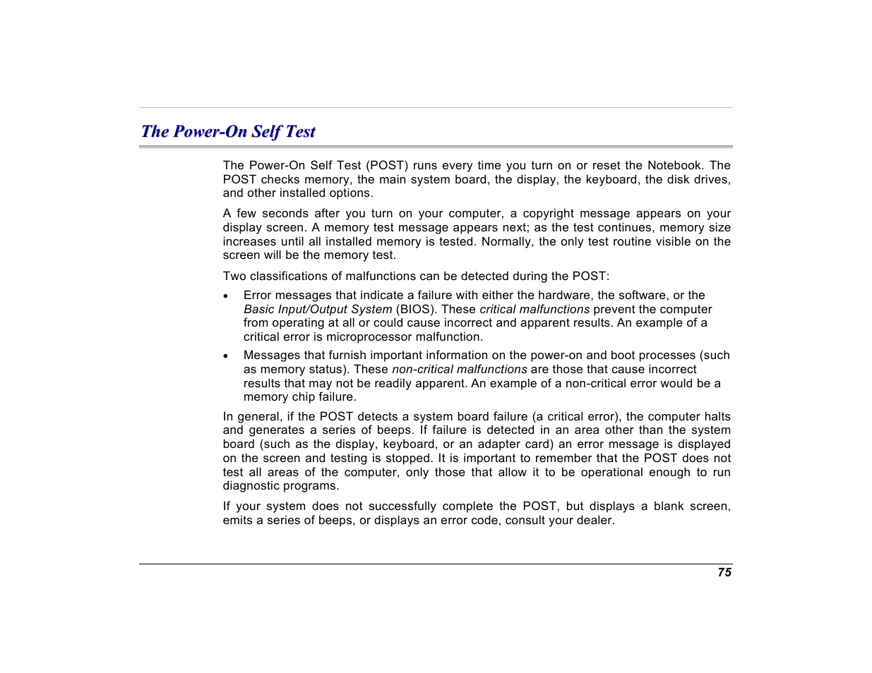 The power-on self test | Elitegroup G550 (V1.0) User Manual | Page 87 / 106