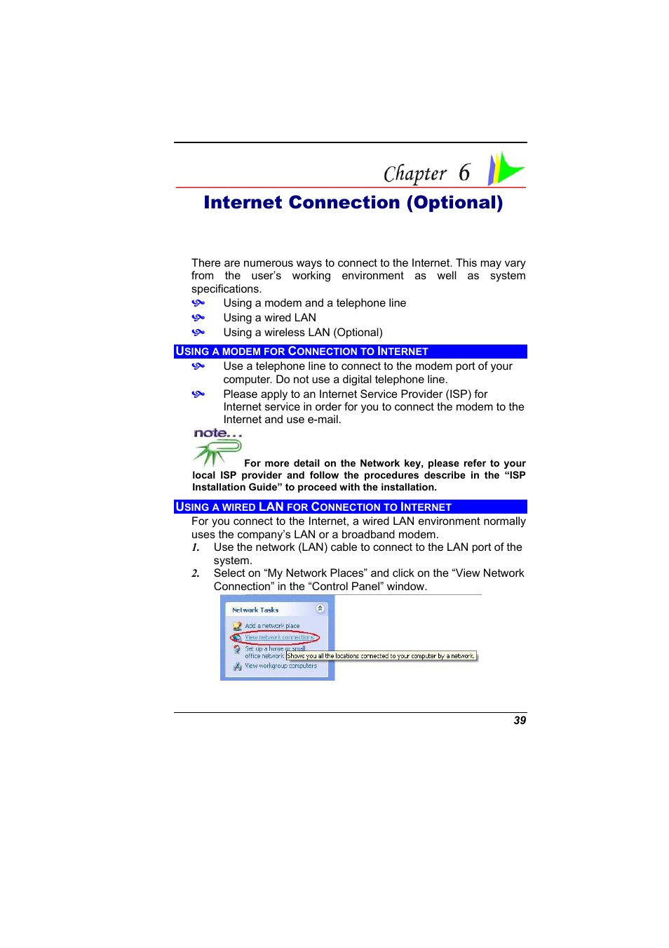 Internet connection (optional) | Elitegroup G400 User Manual | Page 47 / 85