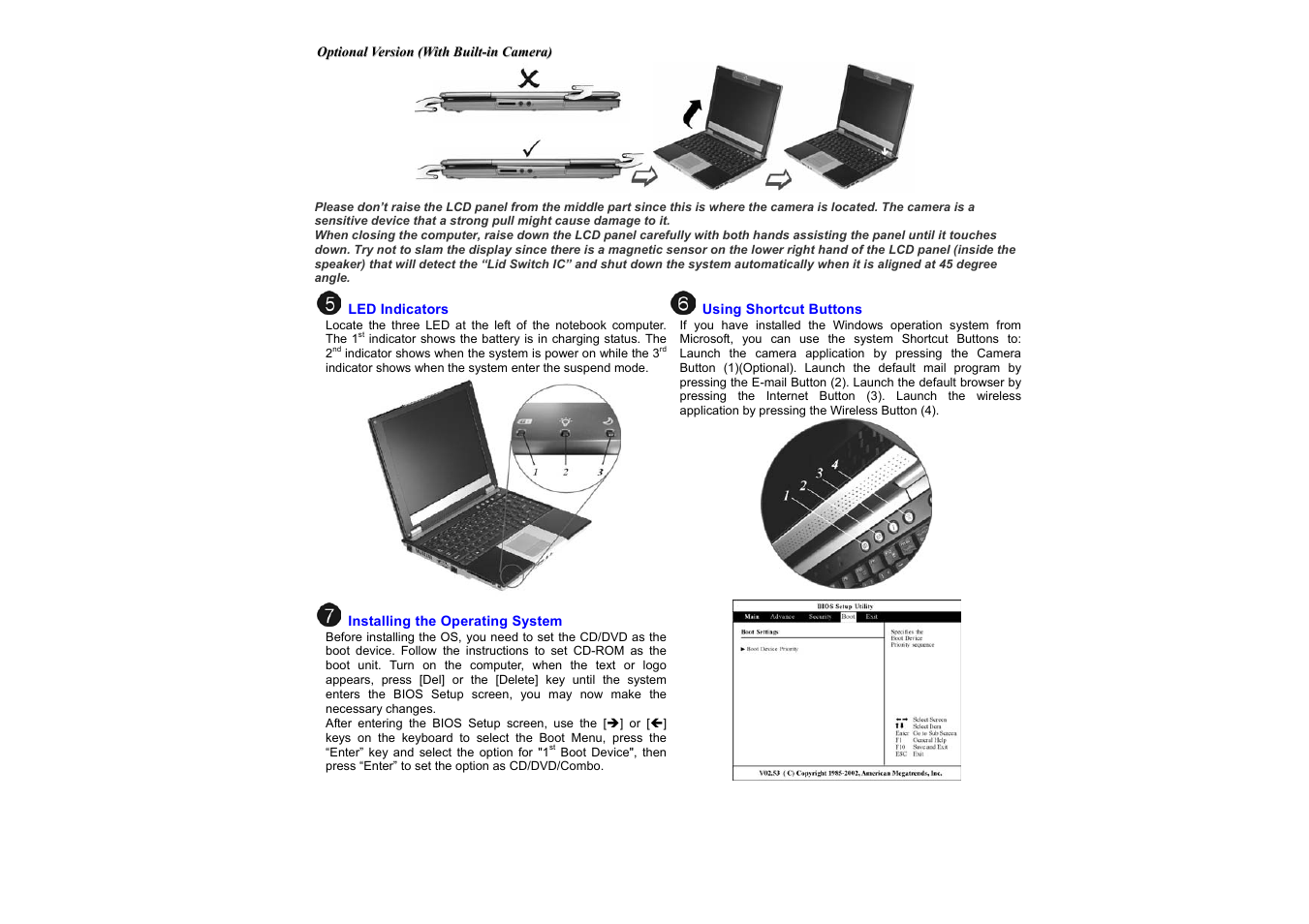 Optional version (with built-in camera) | Elitegroup G220 Quick guide User Manual | Page 2 / 5