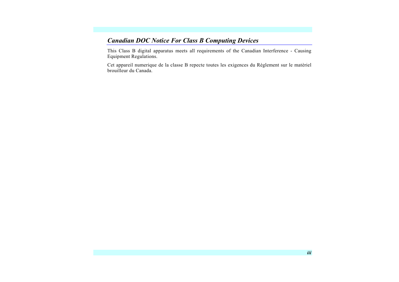 Canadian doc notice for class b computing devices | Elitegroup G220 User Manual User Manual | Page 5 / 107