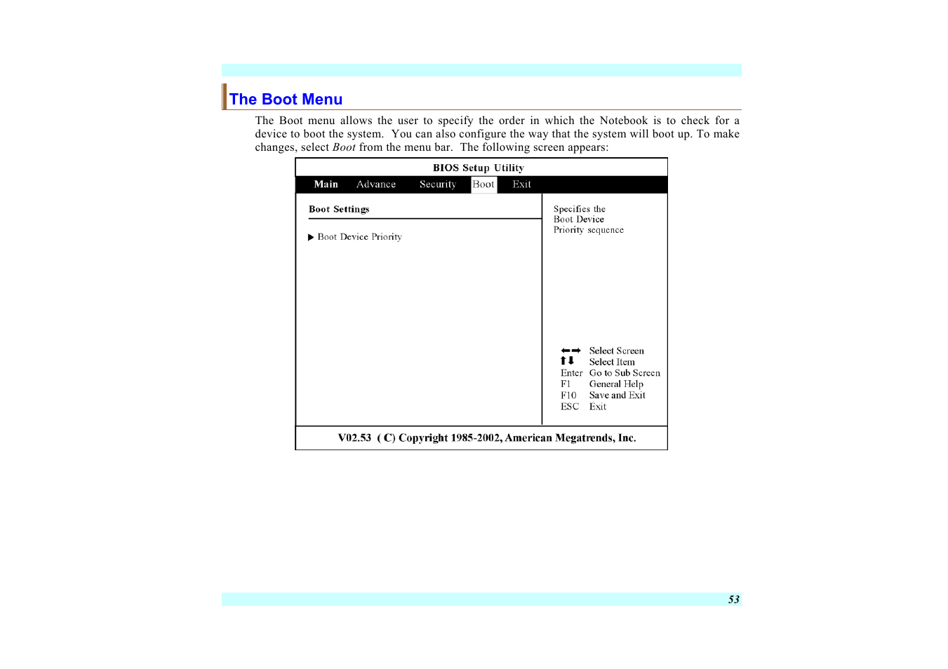 The boot menu | Elitegroup G220 User Manual User Manual | Page 61 / 107