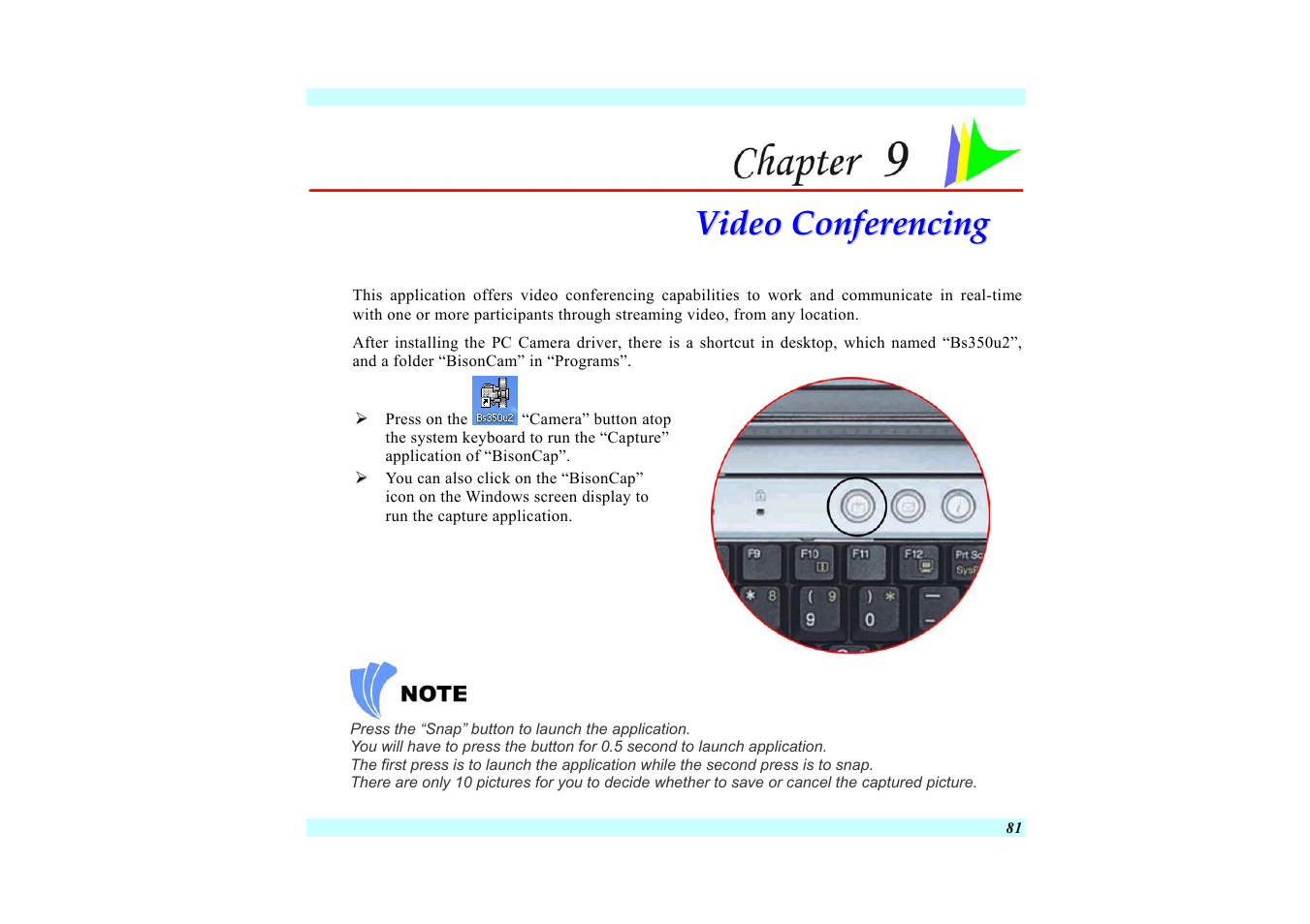 Chapter 9: video conferencing | Elitegroup G220 User Manual User Manual | Page 89 / 107