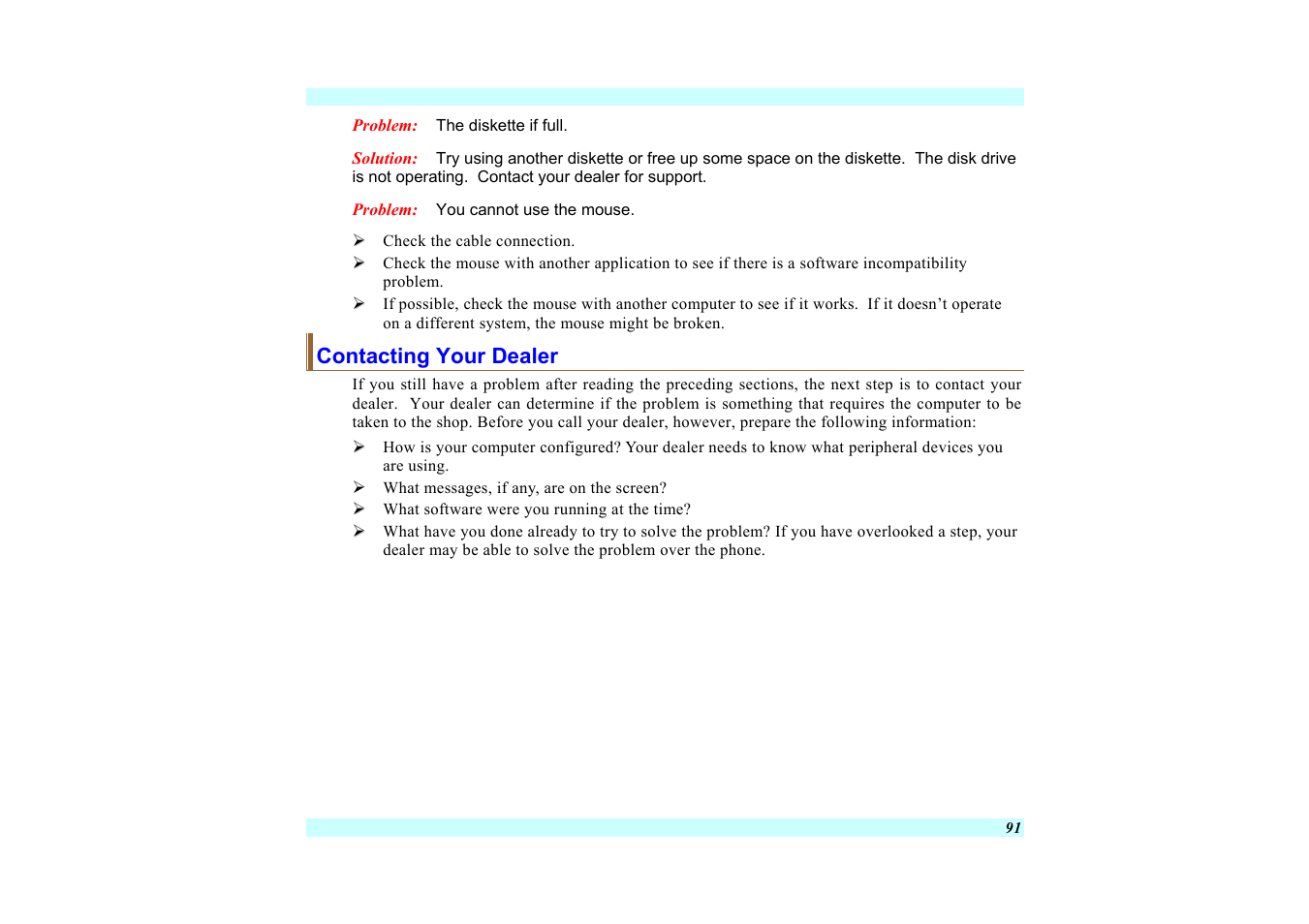 Contacting your dealer | Elitegroup G220 User Manual User Manual | Page 99 / 107