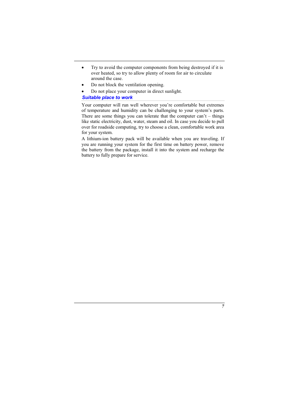 Suitable place to work | Elitegroup 600 User Manual | Page 15 / 89