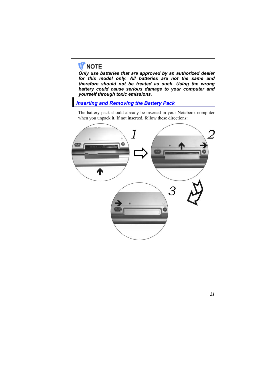 Inserting and removing the battery pack | Elitegroup 600 User Manual | Page 29 / 89