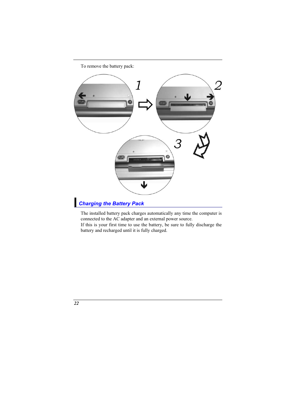 Charging the battery pack | Elitegroup 600 User Manual | Page 30 / 89