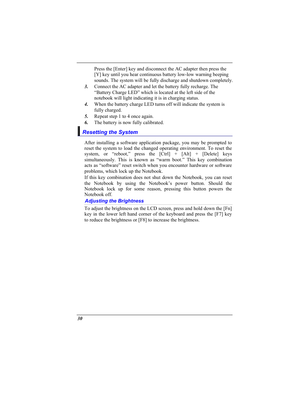 Resetting the system, Adjusting the brightness | Elitegroup 600 User Manual | Page 38 / 89